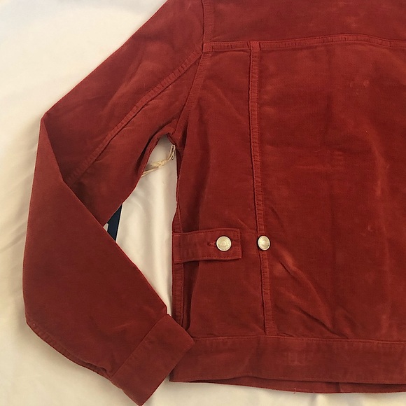 NWT Daily Blue By AG  Flacky Stretch Velveteen Collar Jacket In Ruby Size Small - Picture 9 of 11